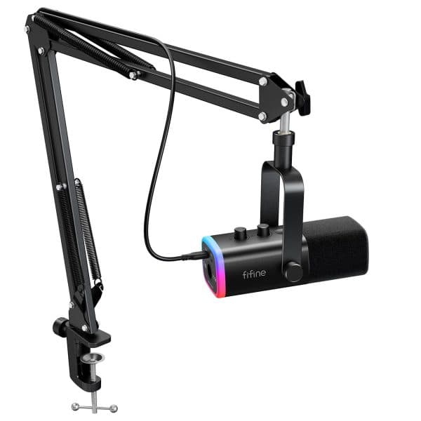 FIFINE AmpliGame AM8T XLR/USB Gaming Microphone Kit (Black) - 1