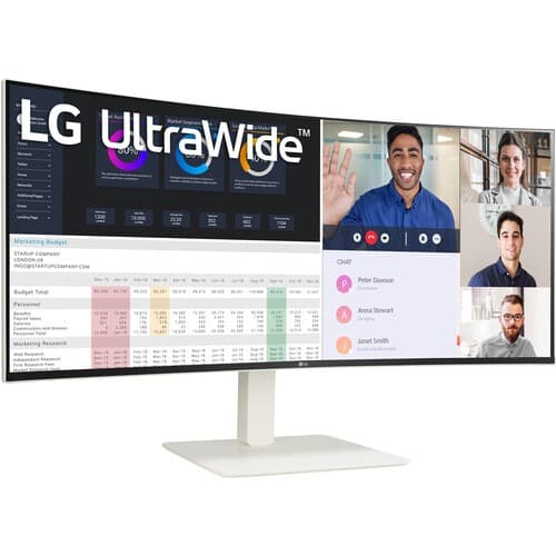 LG 38WR85QC-W 38 inch Curved UltraWide WQHD Nano IPS VESADisplayHDR 600 144Hz 1ms USB Type-C 90W Computer Monitor NVIDIA G-SYNC AMD FreeSync Premium Pro HDMI DisplayPort Tilt/Height/Swivel Stand White - 1