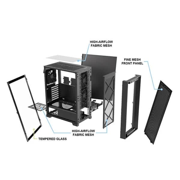 Montech AIR 1000 LITE (ATX) Cabinet (Black) - 5