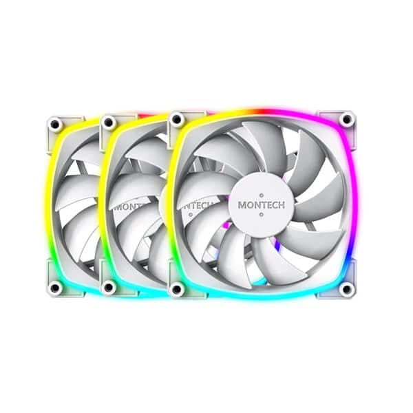Montech AX120 PWM ARGB Case Fan White Triple Pack - 1
