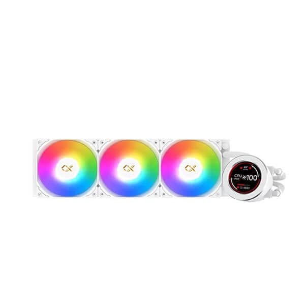 Xigmatek Frozr-O II 360 Arctic ARGB 360mm CPU Liquid Cooler With LCD Display (White) - 1