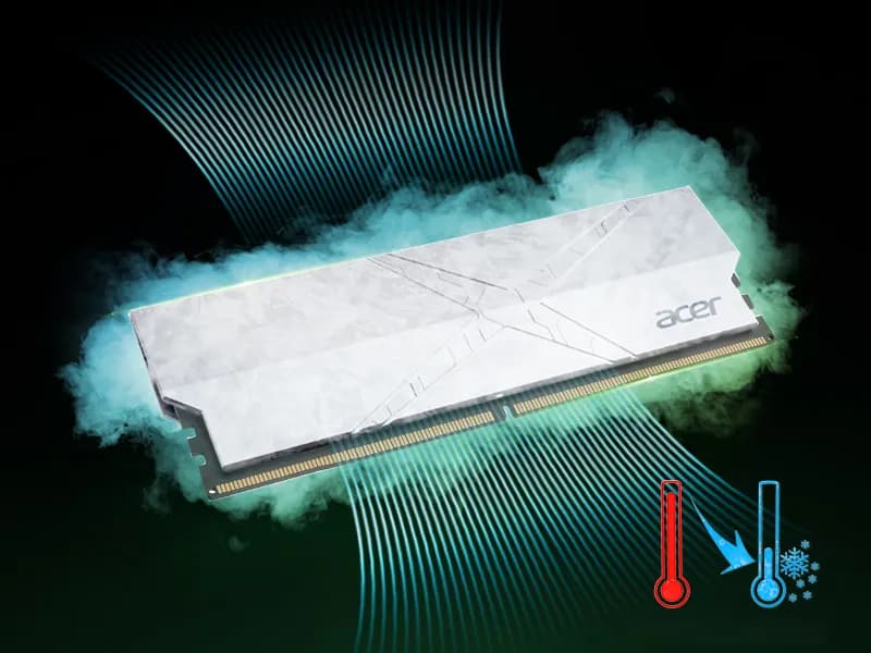 Acer HT200 32GB (16GBx2) DDR5 7200MHz CL34 Desktop Ram (Silver) - 7