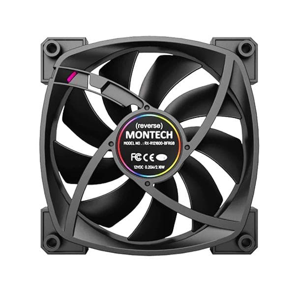 Montech RX120 PWM ARGB Black Cabinet Fan Single - 5