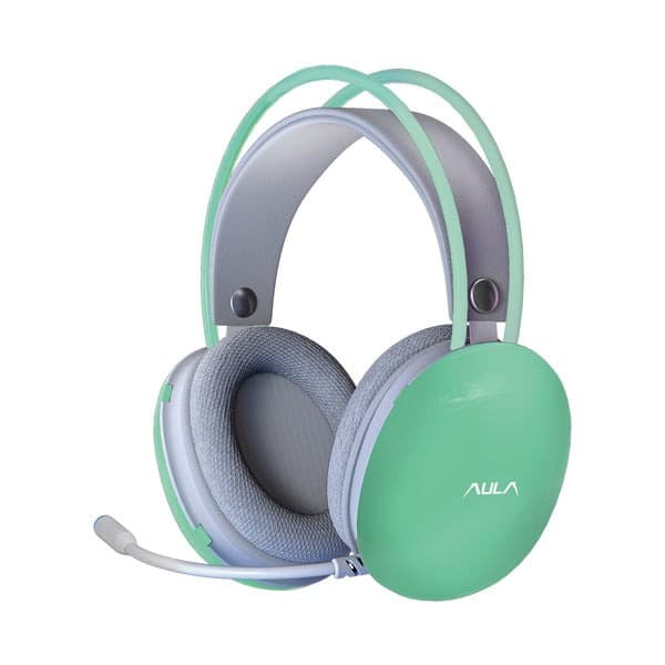 AULA S505 USB Wired Gaming Headphones with Mic for PC (Green) - 1