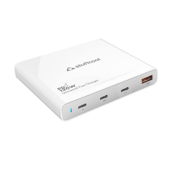 Stuffcool Centurion 120W 4 Port Charging Station for MacBook Pro 16" 96W, MacBook Pro 14", MacBook M2 67W, MacBook M1, Ultrabooks, Tablets, iPhones, Samsungs, iPads, Samsung Tablets 45W - 1