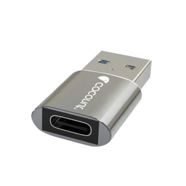 coconut OT07 USB 3.0 to Type C OTG Adapter, Aluminum Body (Grey) - 1