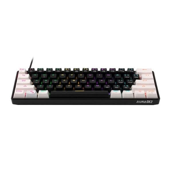 Gamdias Aura GK2 60% Tactile Red Switches Mechanical Gaming Keyboard (Black - White) - 2