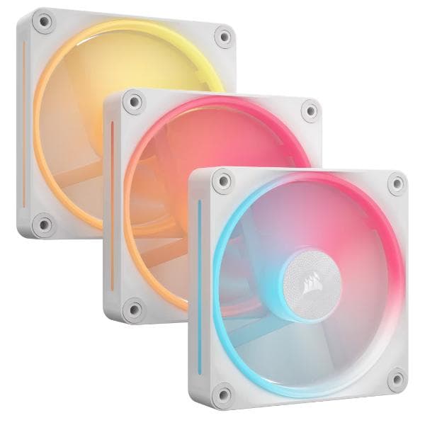 Corsair iCUE LINK LX120-R RGB 120mm PWM Reverse Fans Starter Kit - White - 1