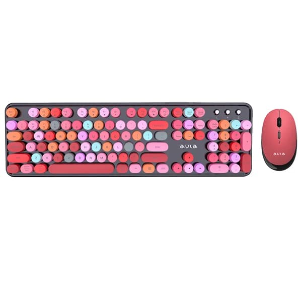 Aula AC306 Type2 Wireless Multiple Colorful Gaming Keyboard and Mouse Combo
