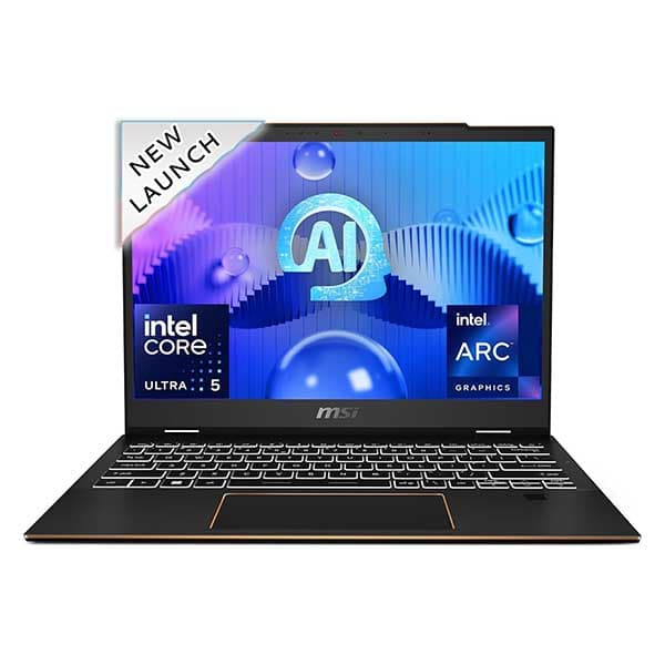 MSI Summit 13 AI Evo, Intel 1st Gen. Ultra 5 125H,Built-in AI, 34CM FHD+ Laptop (16GB/1TB NVMe SSD/Windows 11 Home/Intel Arc/Ink Black/1.39Kg), A1MTG-040IN