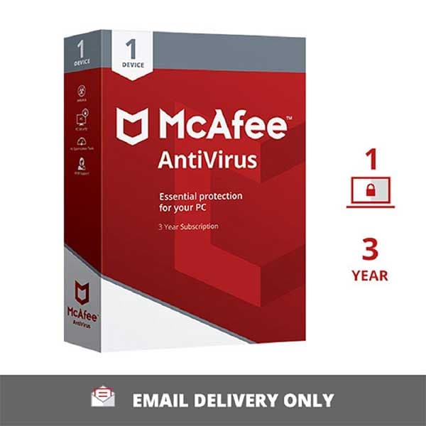 McAfee Antivirus 2024 | 1 Device, 3 Year | Antivirus Internet Security Software | Email Delivery - 1