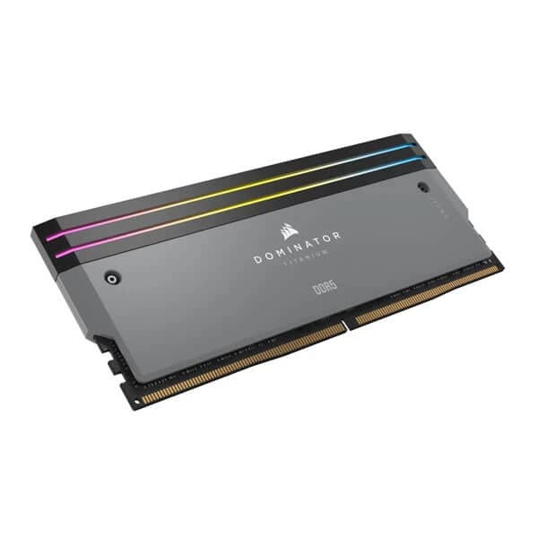 Corsair Dominator Titanium RGB DDR5 32GB (16GBx2) 6000MHz CL30 Desktop Ram - Grey - 3