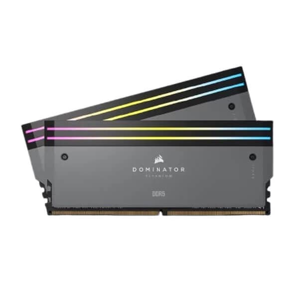 Corsair Dominator Titanium RGB DDR5 32GB (16GBx2) 6000MHz CL30 Desktop Ram - Grey - 1