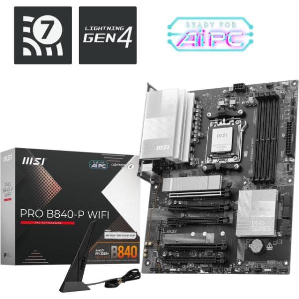 MSI PRO B840-P WiFi 7 AM5 DDR5 ATX Motherboard - 5