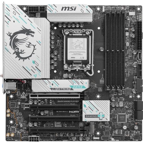 MSI B860M Gaming Plus WiFi LGA 1851 DDR5 mATX Gaming Motherboard - 4