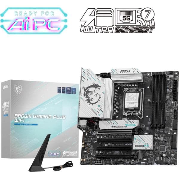 MSI B860M Gaming Plus WiFi LGA 1851 DDR5 mATX Gaming Motherboard - 6