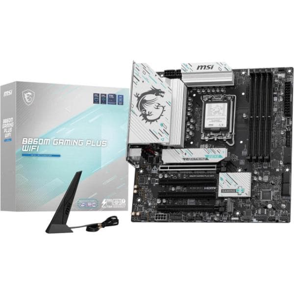 MSI B860M Gaming Plus WiFi LGA 1851 DDR5 mATX Gaming Motherboard - 1