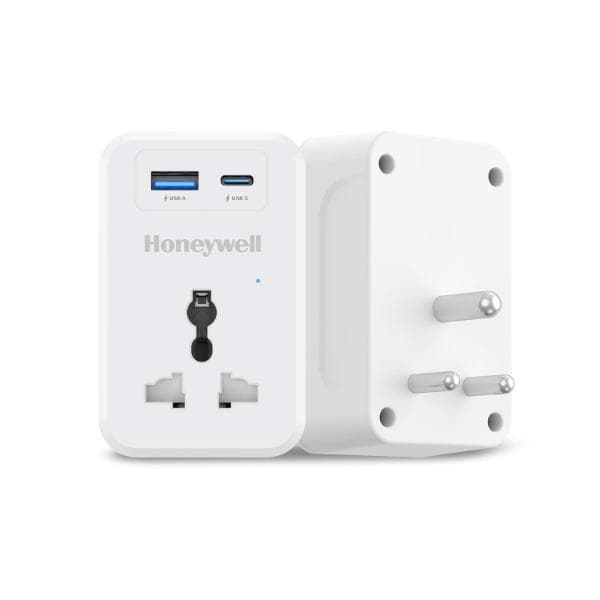 Honeywell 3 Out Surge Cube, Spike Guard, 1 Outlet, PD20W & USB A Port, 7500Amp, Charge On The Go, Device Secure Warranty, Automatic Overload Protection, 3 Years Manufacturer Warranty - 1
