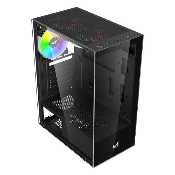 ICE Master Thunder Mid-Tower Computer Case/Gaming Cabinet – Black | Support ATX, M-ATX, ITX | Pre-Installed 2 Top & 1 Rear Rainbow Fans - 2