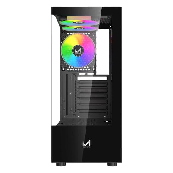 ICE Master Thunder Mid-Tower Computer Case/Gaming Cabinet – Black | Support ATX, M-ATX, ITX | Pre-Installed 2 Top & 1 Rear Rainbow Fans - 1