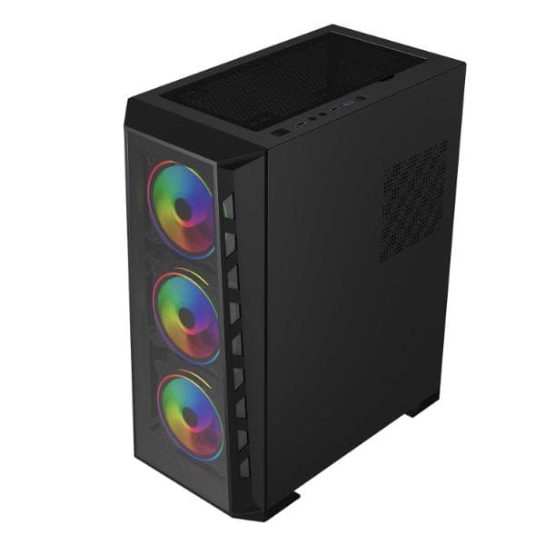 ICEMASTER Frosty Computer Case/Gaming Cabinet| Supports ATX, Micro-ATX, ITX, Motherboard | Pre- Installed 4 x 120mm ARGB Fans (Black) - 2