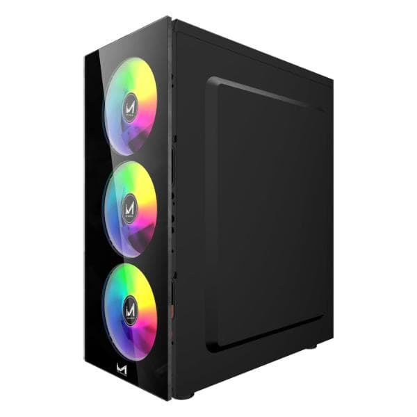 ICEMASTER Shadow Tempered Glass Black ATX Gaming Cabinet/Computer Case with 4 RGB Fans, 2 USB 2.0 Slots, USB 3.0 Slot, Ssd Slot, 7 Expansion Pci Sockets - 2