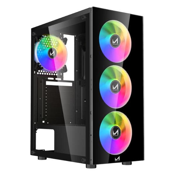 ICEMASTER Shadow Tempered Glass Black ATX Gaming Cabinet/Computer Case with 4 RGB Fans, 2 USB 2.0 Slots, USB 3.0 Slot, Ssd Slot, 7 Expansion Pci Sockets - 1