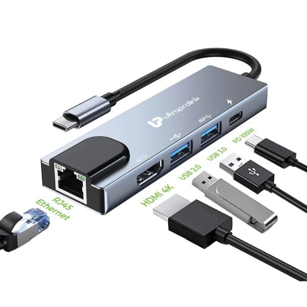 Ultraprolink Smart Hub 5 USB Type C 5 in 1 Docking Station UL1207