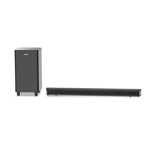 Philips Audio HTL8162 2.1CH 160W Bluetooth Soundbar with Wireless Subwoofer, HDMI ARC, Metal Grille, Glass Top & Touch Control (Black) - 1
