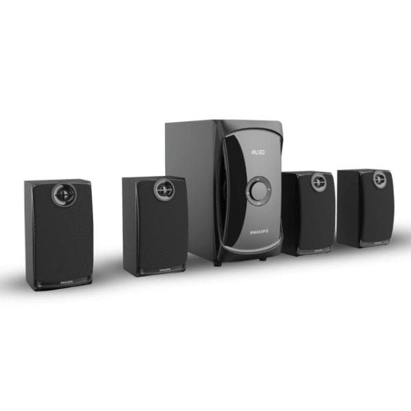 Philips Audio TAV7477 4.1 Channel 75W Bluetooth Multimedia Speaker System with 2x15W & 2x5W Satellite Speakers, Multi-Connectivity Option with Supporting USB, AUX, FM & Remote Control (Black) - 1