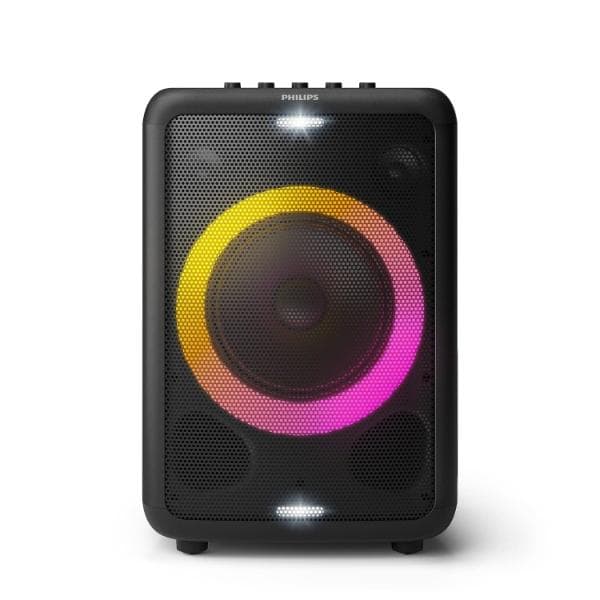 Philips Audio TAX3206 80 W Bluetooth Party Speaker with 14 Hours Play Time, Karaoke Features, Guitar and Mic Input, Party Lights and Carry Handle - Black - 1
