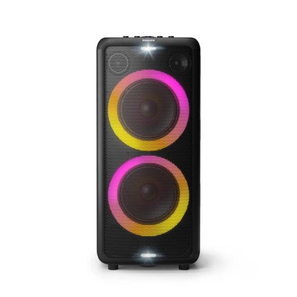 Philips Audio TAX5206 160 W Bluetooth Party Speaker with 14 Hours Play Time, Karaoke Features, Guitar and Mic Input, Party Lights and Trolley Design with Wheels - Black - 1