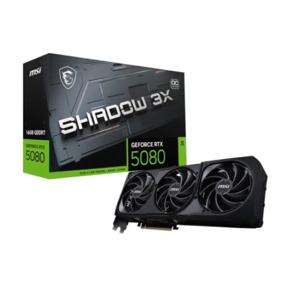 MSI GeForce RTX 5080 Shadow 3X Oc 16Gb GDDR7 Graphics Card (G5080-16S3C) - 1
