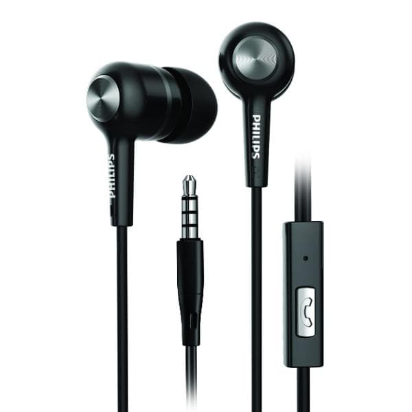 Philips SHE1505 Wired in Ear Earphones with Mic (Black) - 1