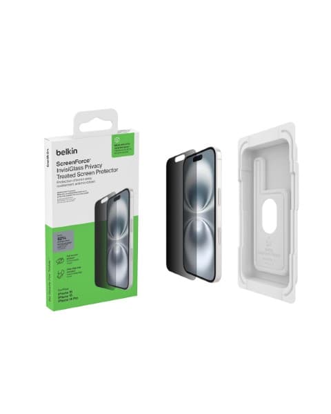 Belkin iPhone 16 Privacy Tempered Glass with Easy Align Tray - 1