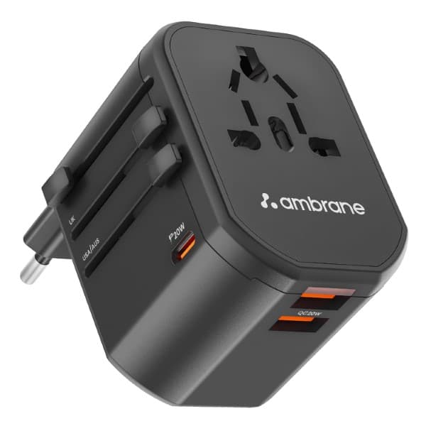Ambrane ATA-01 4 in 1 Universal Travel Adapter - Black - 1