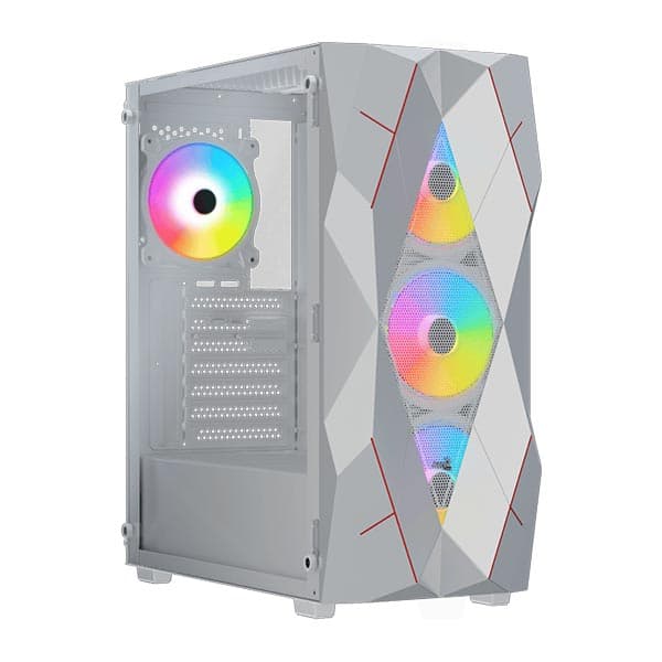 Aerocool Volcan Mid Tower Cabinet (White) - 1