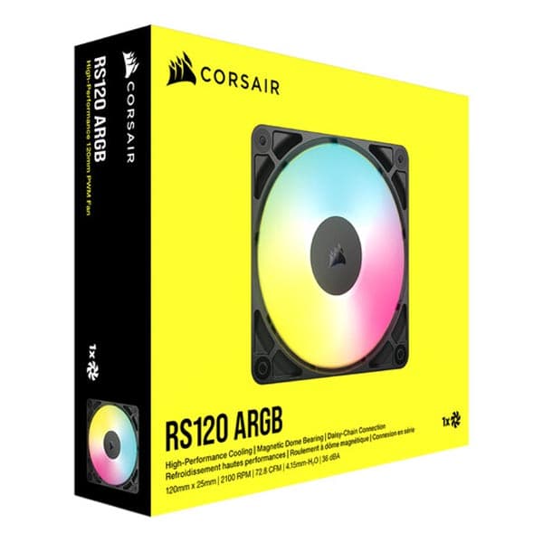 Corsair RS120 ARGB 120mm PWM Fan (Black) - 6