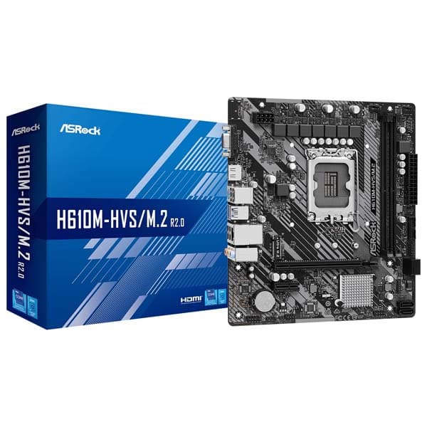 ASRock H610M-HVS/M.2 R2.0 DDR4 M-ATX LGA 1700 Motherboard - 1