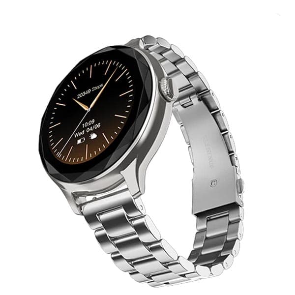 Noise Diva Smartwatch with Diamond Cut dial Glossy Metallic Finish AMOLED Display (Metallic Silver)