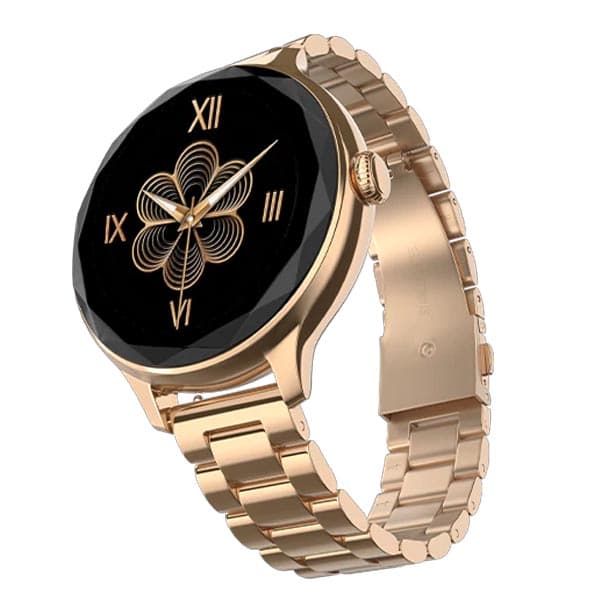 Noise Diva Smartwatch with Diamond Cut dial Glossy Metallic Finish AMOLED Display (Metallic Rose Gold)