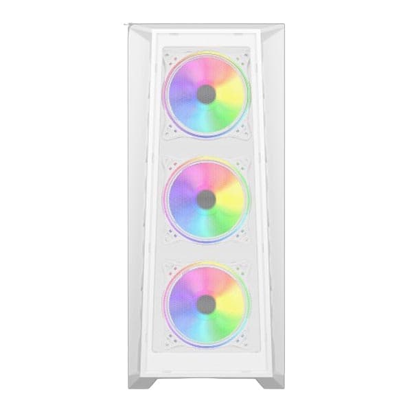 ICEMASTER Frosty Computer Case/Gaming Cabinet | Supports ATX, Micro-ATX, ITX, Motherboard | Pre- Installed 4 x 120mm ARGB Fans (White) - 2