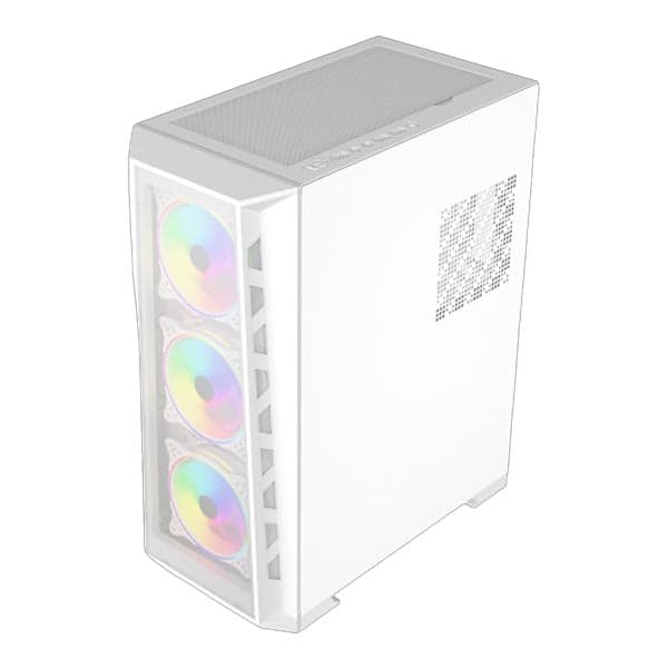 ICEMASTER Frosty Computer Case/Gaming Cabinet | Supports ATX, Micro-ATX, ITX, Motherboard | Pre- Installed 4 x 120mm ARGB Fans (White) - 3