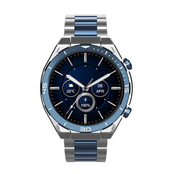 Noise NoiseFit Active 2 with Hypervision AMOLED Display SmartWatch, Upto 10 Days Battery, Premium Metal Build with Sleek Dial, BT Calling, Functional Crown, 100+ Sports Modes (Elite Blue) - 1