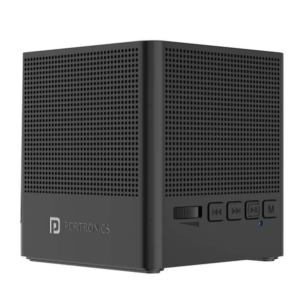 Portronics Bounce 2 5W Portable Bluetooth Speaker with in-Built FM Radio, Type C Charging Port with 5 Hrs Playback (Black) - 2