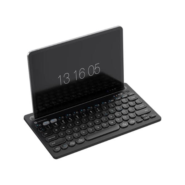 Portronics Bubble Dock Wireless Keyboard with Tablet Holder, Multi-Device Pairing, Rechargeable Battery,Dual Connectivity(2.4 GHz RF & Bluetooth 5.3v) (Black) - 1