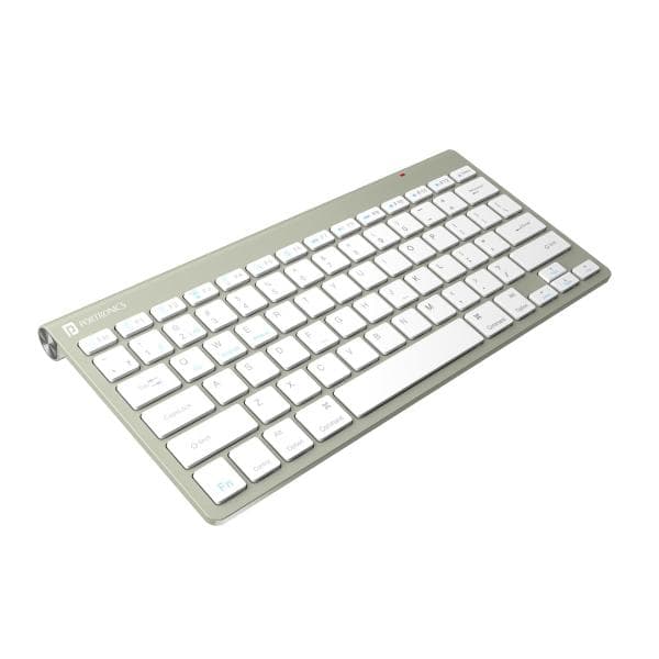 Portronics Bubble Max Wireless Keyboard with Bluetooth & 2.4 GHz Dual Connectivity, Noiseless Keys, Connect Upto 2 Devices, Spill-Resistant Compact Design (White) - 1