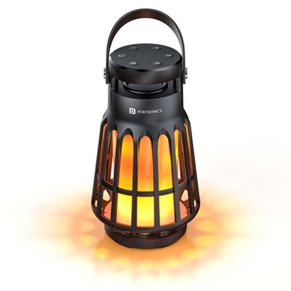 Portronics Dash 6 15W Bluetooth Speaker with in-Built White Noise Machine,Fire Flame LED Night Lamp,TWS Mode, BT5.3v,6 Hours Playback, Lantern for Camping,Gifts for Men,Women,Water Resistant (Black) - 1