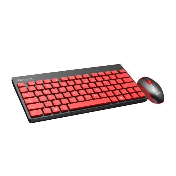 Portronics Key2 Combo Wireless Keyboard and Mouse Set, with 2.4 GHz USB Receiver, Silent Keystrokes, 1200 DPI Optical Tracking, Compact Design, Multimedia Keys for PC, Laptop(Black) - 1