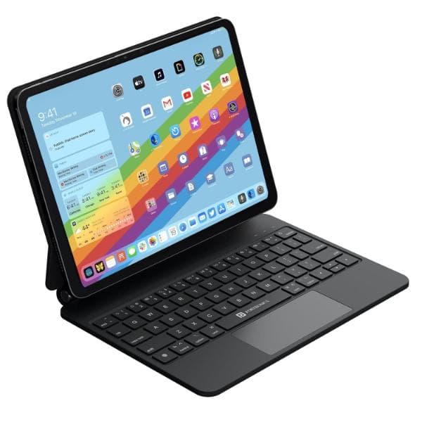 Portronics Padmate Wireless Tablet Keyboard Case only for iPad 10th Gen with Touchpad, Bluetooth Connection, Magnetic Attachment, Multi-Colour Backlighting, iPadOS Shortcuts, Ultra-Slim Design (Black) - 1